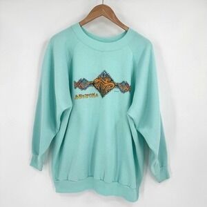 Gopher Sport‎ Teal "Arizona" Lizard Graphic Crewneck Sweatshirt Women's Sz 3X
